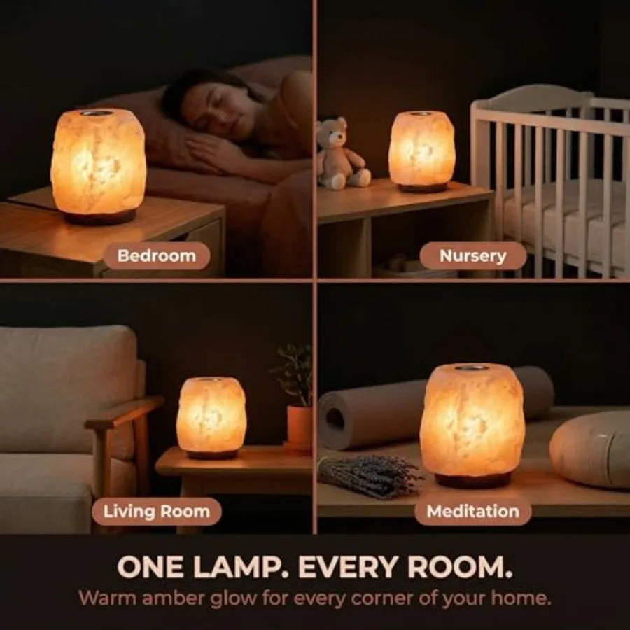 Himalayan Salt Lamp with Aromatherapy Tray and Dimmer Switch - Salt Rock Lamp for Bedroom, Relaxation and Sleep Calming Meditat