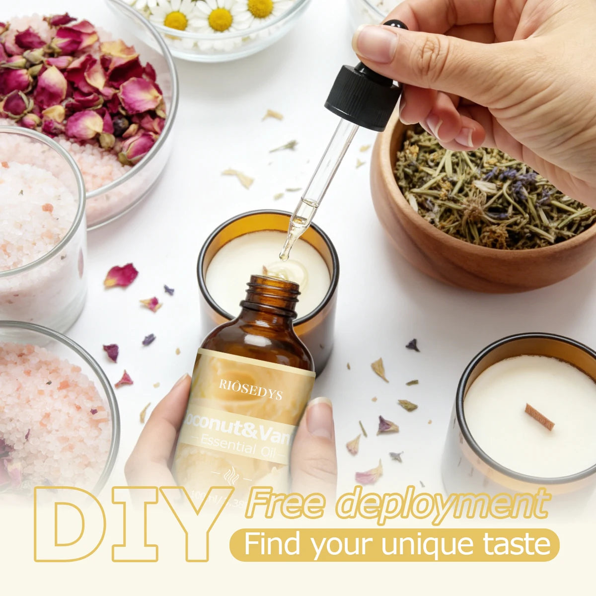 COCONUT & VANILLA Essential Oil, Sweet Fragrance Oil for Diffusers, DIY Crafts & Aromatherapy, Smooth Tropical Aroma