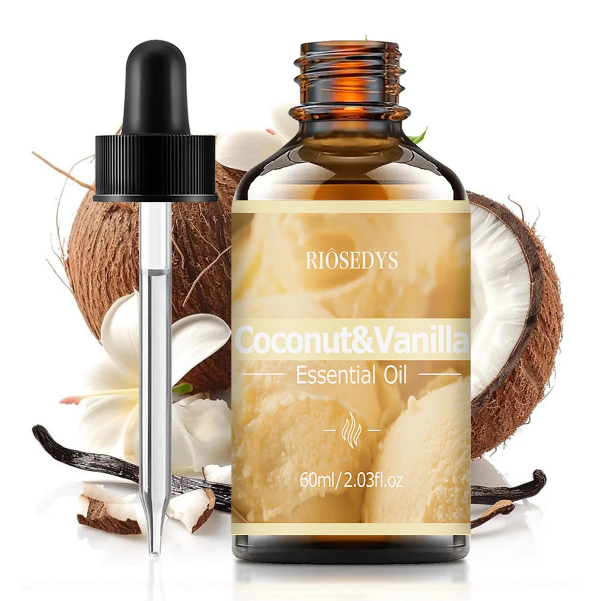 COCONUT & VANILLA Essential Oil, Sweet Fragrance Oil for Diffusers, DIY Crafts & Aromatherapy, Smooth Tropical Aroma