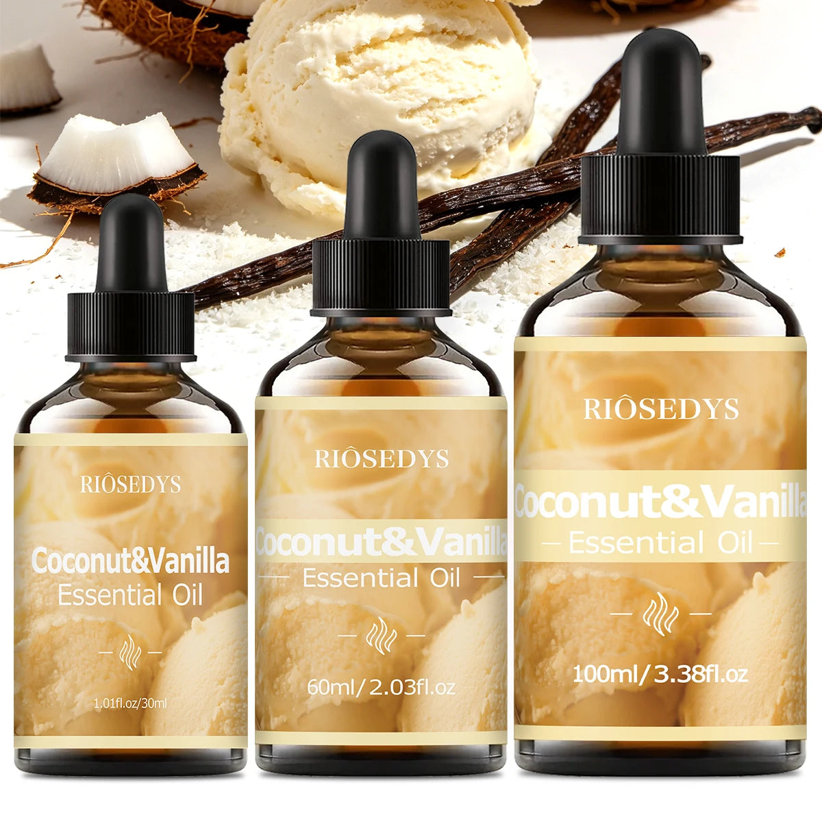COCONUT & VANILLA Essential Oil, Sweet Fragrance Oil for Diffusers, DIY Crafts & Aromatherapy, Smooth Tropical Aroma