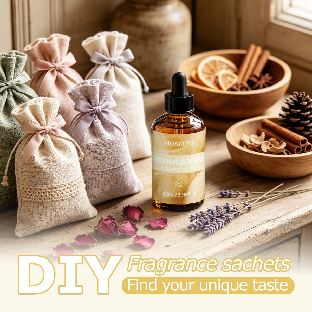 COCONUT & VANILLA Essential Oil, Sweet Fragrance Oil for Diffusers, DIY Crafts & Aromatherapy, Smooth Tropical Aroma