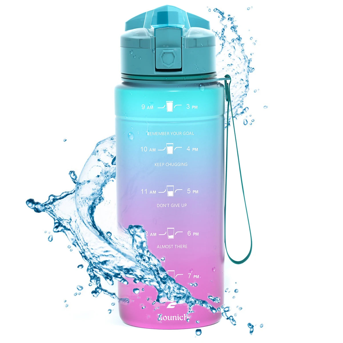 ZORRI 500/700/1000ML Plastic Gradient Water Bottles Cycling Outdoor Shaker Drinking Bottles BPA Free Leak-proof Drinkware