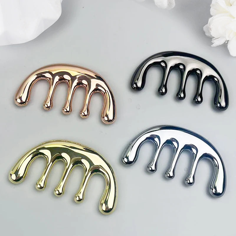 1pc Five-tooth Metal Massage Comb - A Head Meridian Massage Tool with Wide Teeth for Removing Lumps and Promoting Circulation