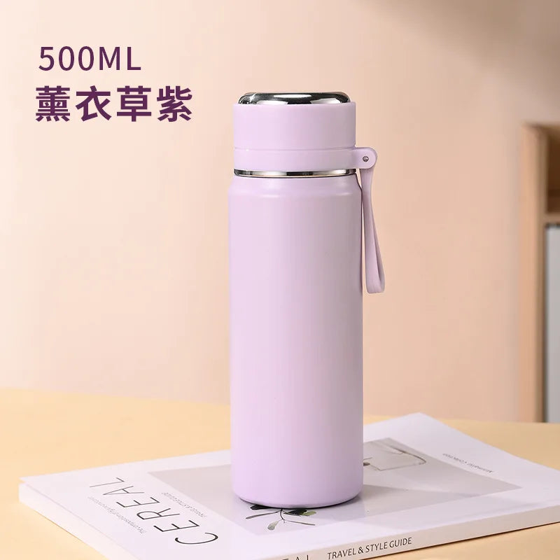 600ml 500ml 350ML Sports Food Thermos Flask Travel Stainless Steel Cute Thermal Thermo Cup Coffee Travel Tea Water Bottles Mugs