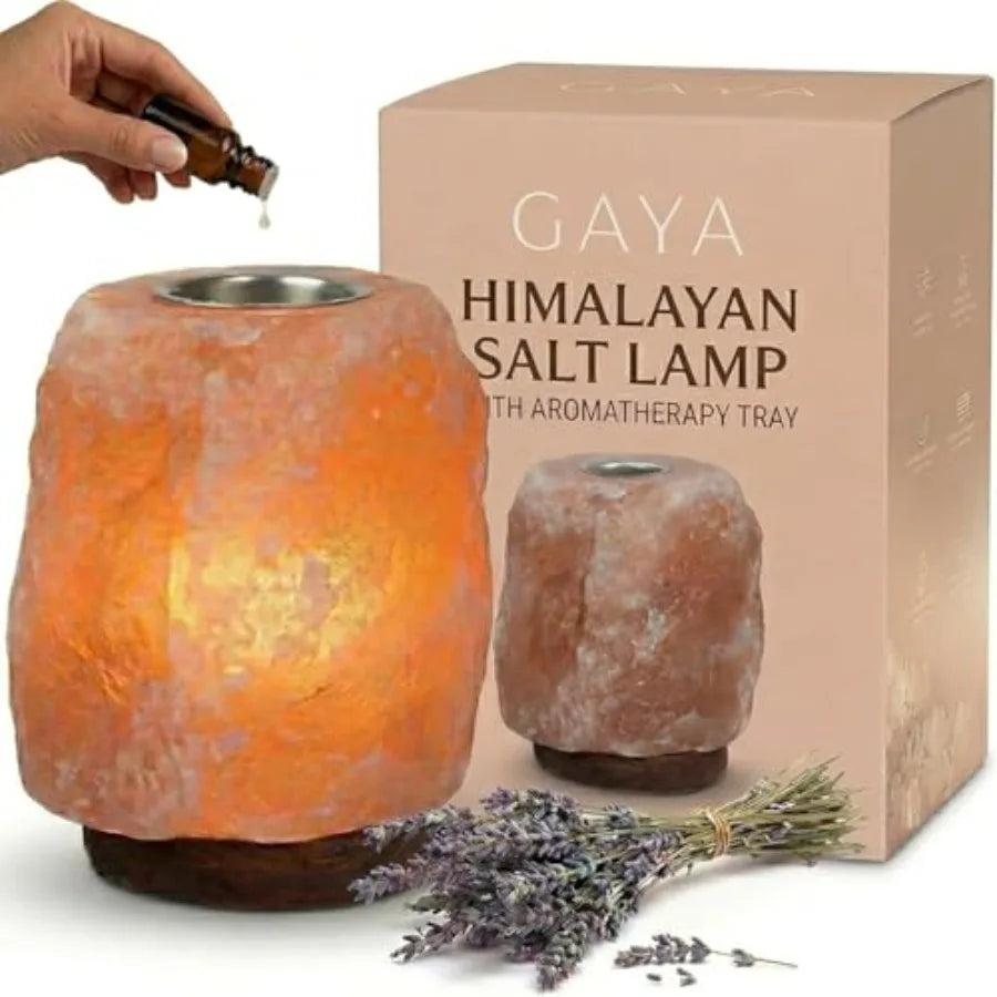 Himalayan Salt Lamp with Aromatherapy Tray and Dimmer Switch - Salt Rock Lamp for Bedroom, Relaxation and Sleep Calming Meditat