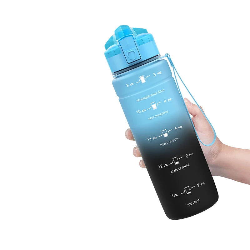 ZORRI 500/700/1000ML Plastic Gradient Water Bottles Cycling Outdoor Shaker Drinking Bottles BPA Free Leak-proof Drinkware