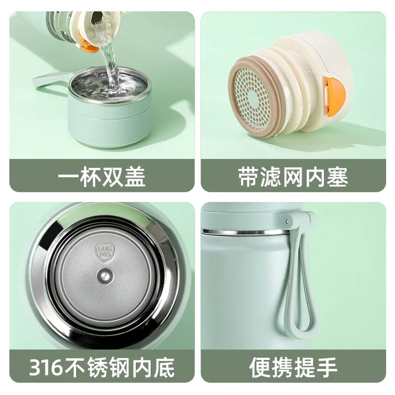 600ml 500ml 350ML Sports Food Thermos Flask Travel Stainless Steel Cute Thermal Thermo Cup Coffee Travel Tea Water Bottles Mugs
