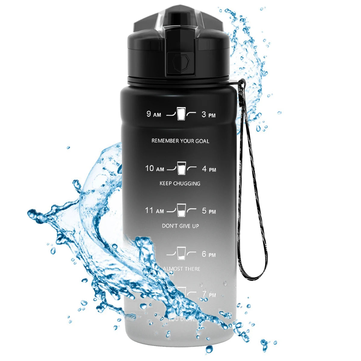 ZORRI 500/700/1000ML Plastic Gradient Water Bottles Cycling Outdoor Shaker Drinking Bottles BPA Free Leak-proof Drinkware