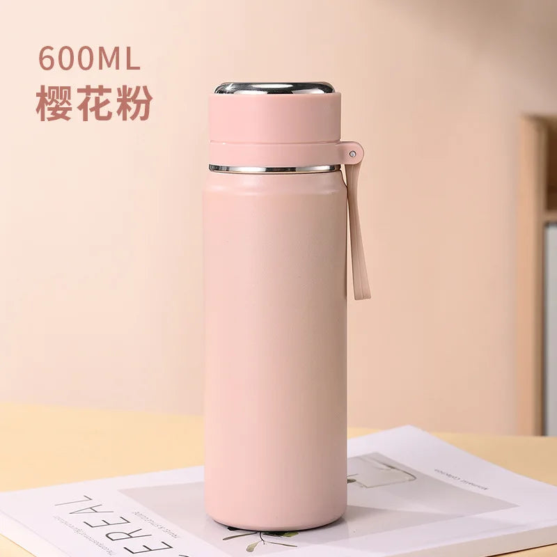 600ml 500ml 350ML Sports Food Thermos Flask Travel Stainless Steel Cute Thermal Thermo Cup Coffee Travel Tea Water Bottles Mugs