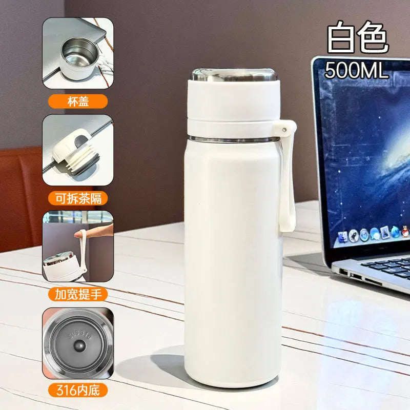 600ml 500ml 350ML Sports Food Thermos Flask Travel Stainless Steel Cute Thermal Thermo Cup Coffee Travel Tea Water Bottles Mugs