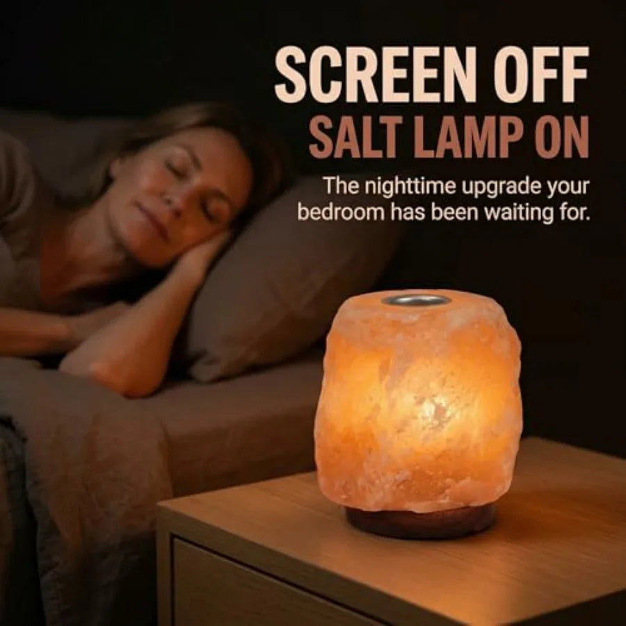 Himalayan Salt Lamp with Aromatherapy Tray and Dimmer Switch - Salt Rock Lamp for Bedroom, Relaxation and Sleep Calming Meditat
