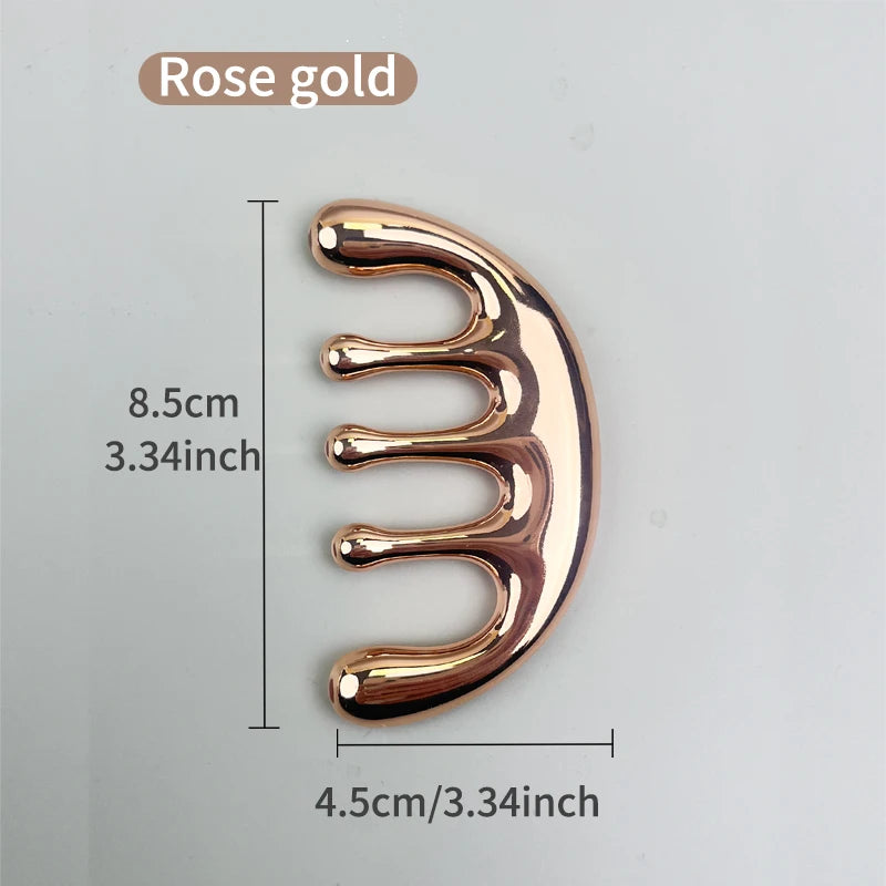 1pc Five-tooth Metal Massage Comb - A Head Meridian Massage Tool with Wide Teeth for Removing Lumps and Promoting Circulation