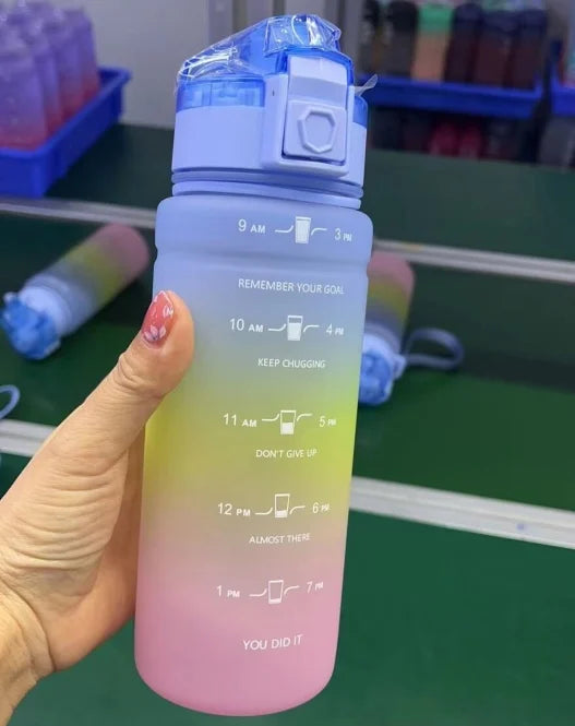ZORRI 500/700/1000ML Plastic Gradient Water Bottles Cycling Outdoor Shaker Drinking Bottles BPA Free Leak-proof Drinkware