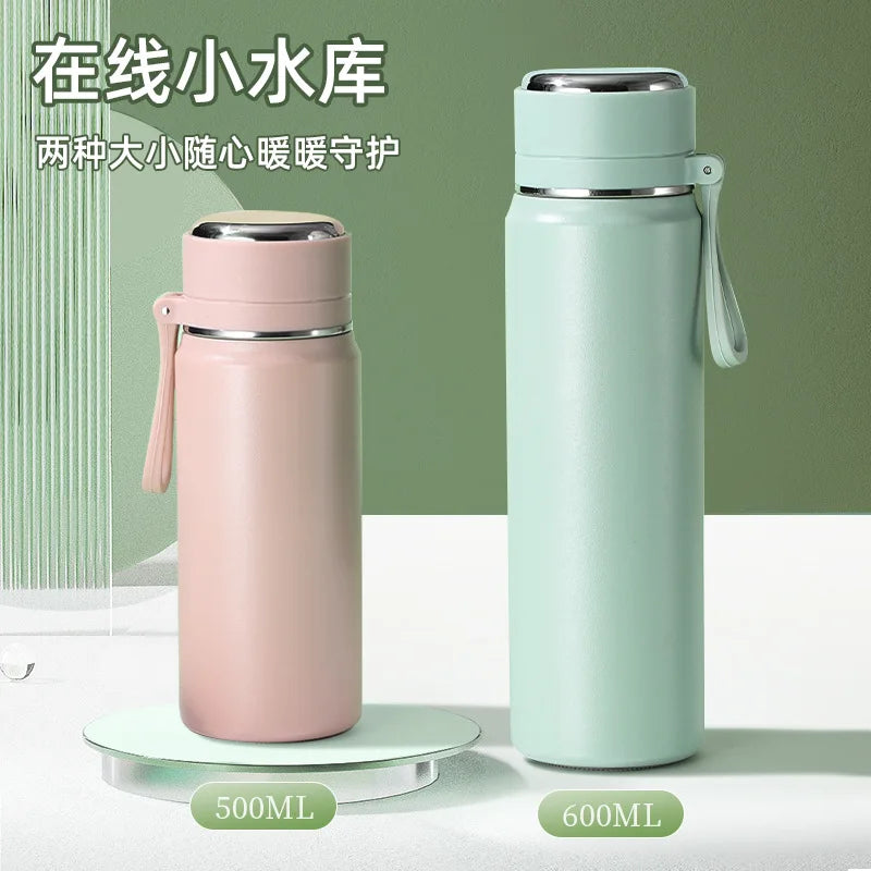 600ml 500ml 350ML Sports Food Thermos Flask Travel Stainless Steel Cute Thermal Thermo Cup Coffee Travel Tea Water Bottles Mugs