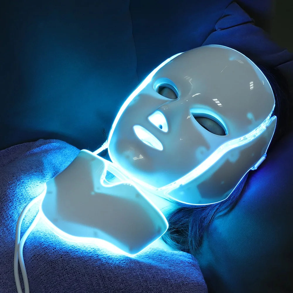 7 Colors Light LED Face Neck Beauty Mask Photon Red Light Facial Skin Care Anti Aging Rejuvenation Brighten Skin Care Tool