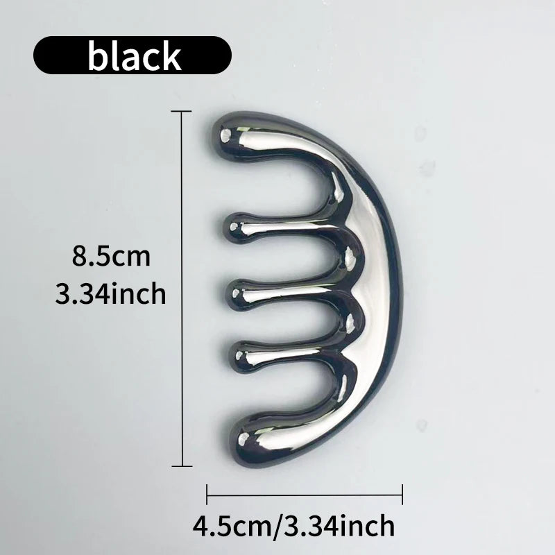1pc Five-tooth Metal Massage Comb - A Head Meridian Massage Tool with Wide Teeth for Removing Lumps and Promoting Circulation
